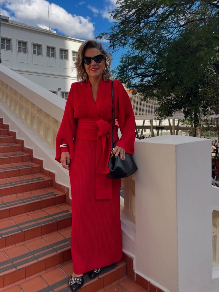 Foto da Silvia Scigliano no desfile da Neriage.